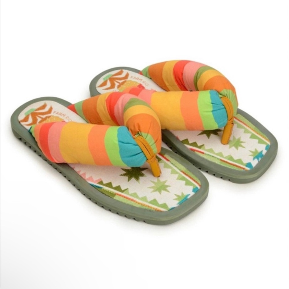 Nwtg Farm Rio Pineaple Puffy Flip Flop Size 9